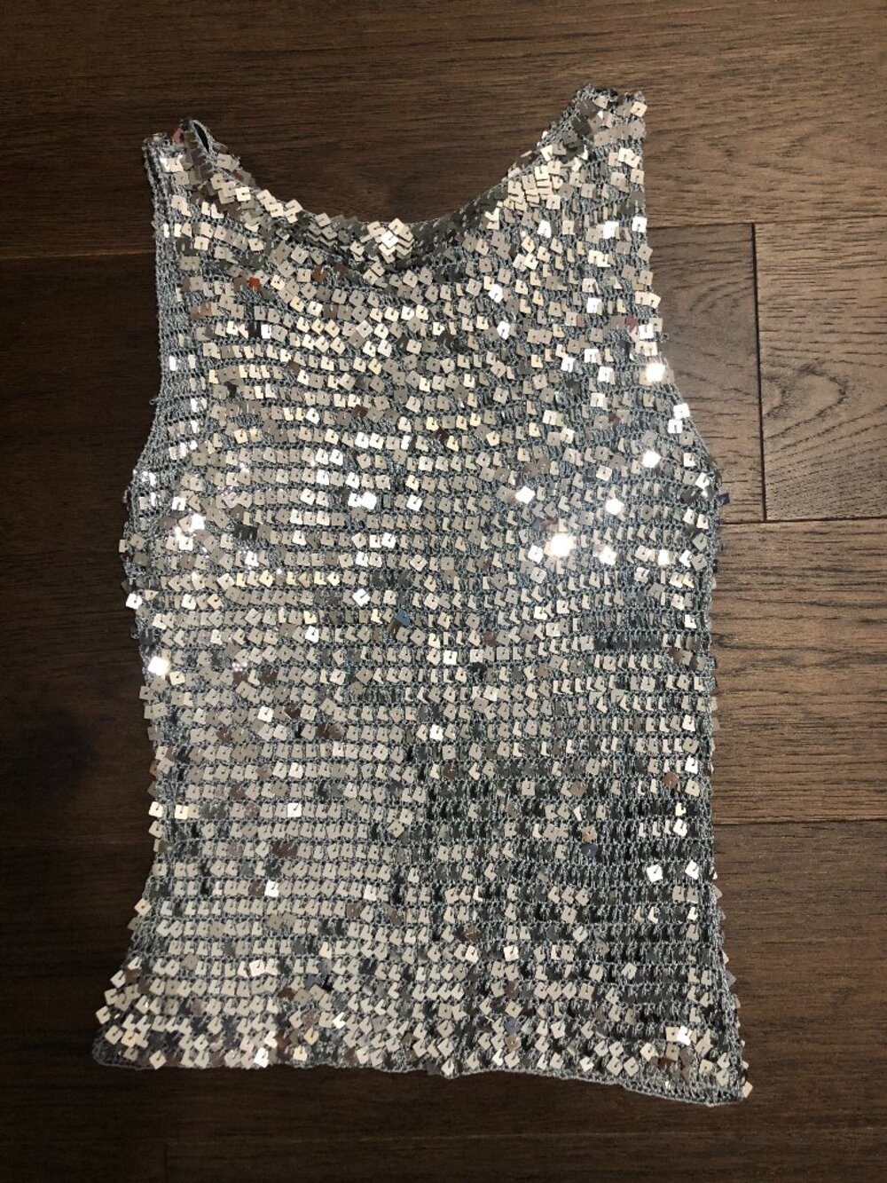 Silver Sequin Tank Top